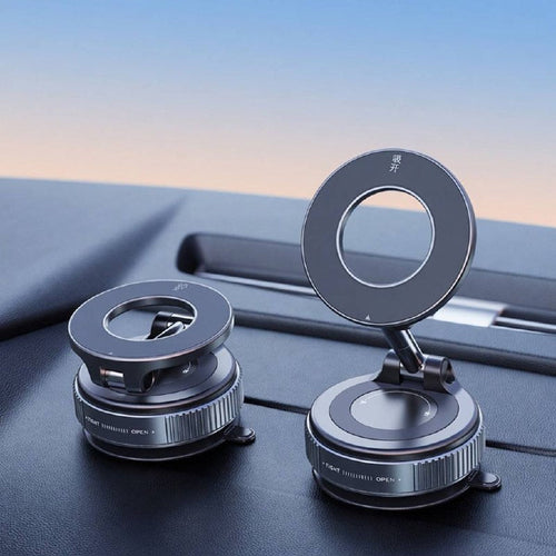 Magnetic car mount on dashboard